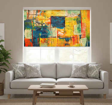 Colorful mosaic living room blind - TenStickers