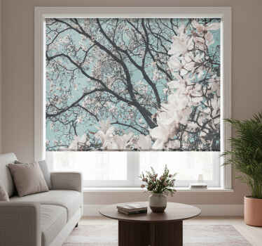 Tenda a rullo soggiorno stile elegante ciliegio giapponese - TenStickers