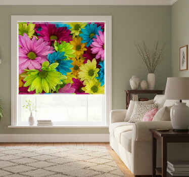 Colorful flowers living room blind - TenStickers