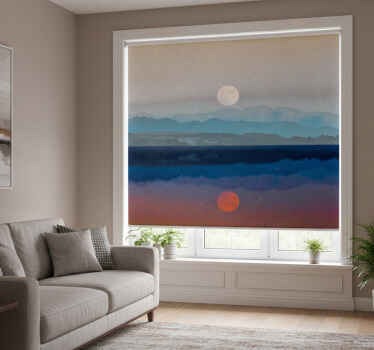 Living room blind with beautiful moon design - TenStickers