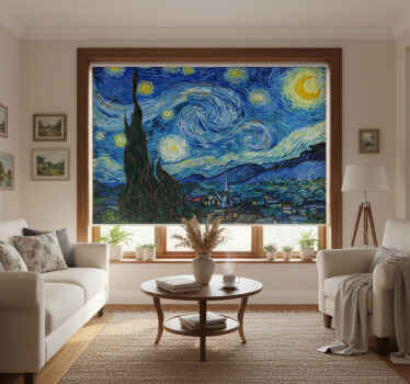 Tenda a rullo soggiorno notte stellata di van gogh - TenStickers