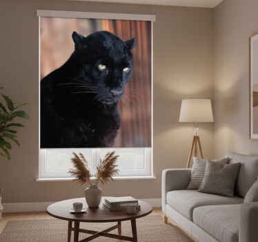 Living room blind leopard stalking design - TenStickers