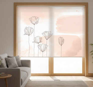 Rollo wohnzimmer blumenlinie - TenStickers