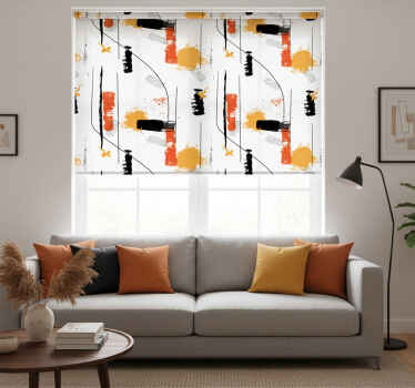 Rollo wohnzimmer im linearen abstrakten design - TenStickers