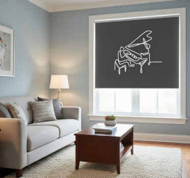 Rollo wohnzimmer mit niedlichem pianisten-design - TenStickers