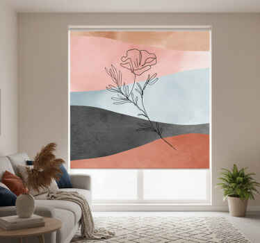 Cortina roller living comedor pintura abstracta acuarela - TenVinilo