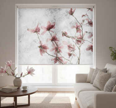 Cortina roller living comedor estilo glamuroso magnolia - TenVinilo