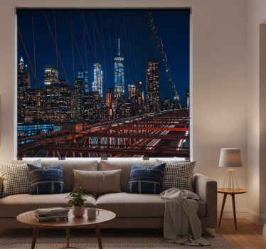 Cortina roller living comedor paisaje de nueva york - TenVinilo