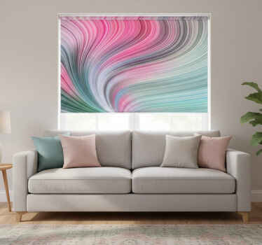 Cortina roller living comedor rayas diagonales multicolor - TenVinilo