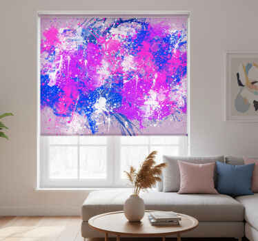 Rollo wohnzimmer in bunten farbklecksen - TenStickers