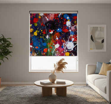 Cortina roller living comedor pintura acrílica - TenVinilo