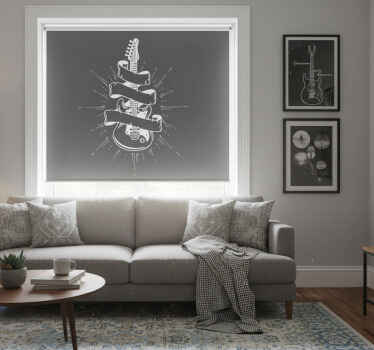 Cortina roller living comedor guitarra - TenVinilo