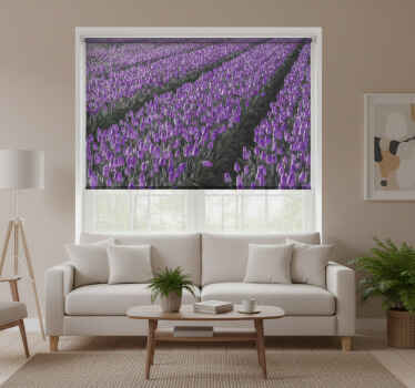 Cortina roller living comedor campo de tulipanes - TenVinilo