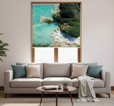 Rolgordijn woonkamer verbinding van meer en zee - TenStickers