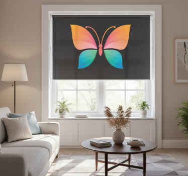 Rolgordijn woonkamer kleurrijke chromatische vlinder - TenStickers