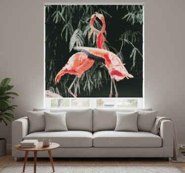 Living room blind with a lovely flamingo design - TenStickers