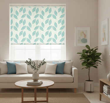 Rolgordijn woonkamer artistiek patroon abstracte bladeren - TenStickers