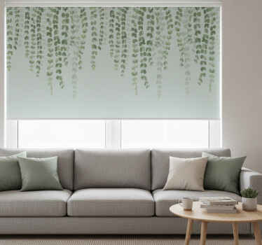 Rolgordijn woonkamer met hangende elegante planten - TenStickers