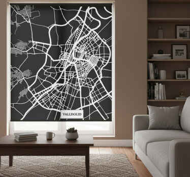 Rolgordijn woonkamer topografische kaart valladolid - TenStickers