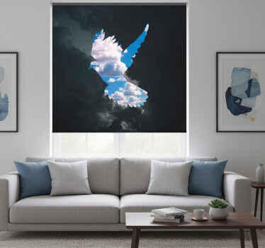 Rolgordijn woonkamer rené magritte duif - TenStickers