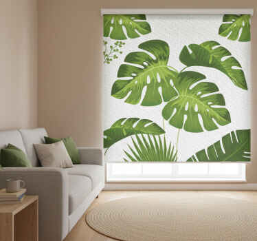 Rolgordijn woonkamer monstera blad - TenStickers