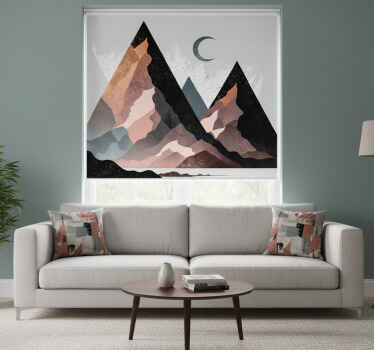 Rolgordijn woonkamer scandinavische geometrische bergen - TenStickers