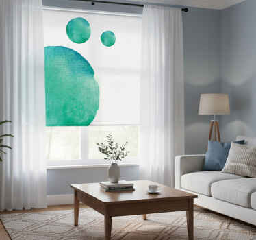 Rolgordijn woonkamer abstract aquamarijn aquarel - TenStickers