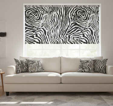 Rolgordijn woonkamer met zebratextuur - TenStickers