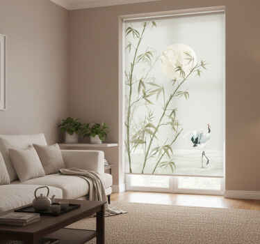 Rolgordijn woonkamer bamboo kunst - TenStickers