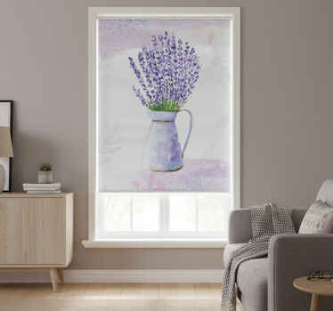 Rolgordijn woonkamer lavendelvaas - TenStickers