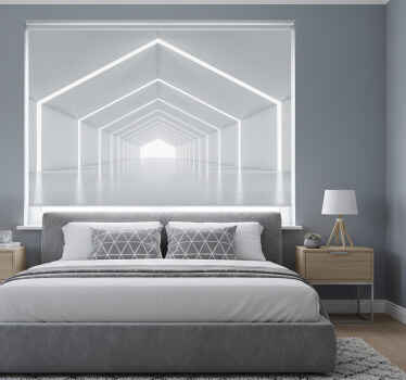 White window blind 3d tunnel wallpaper - TenStickers