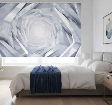 White window blind abstract geometric tunnel - TenStickers