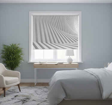 White window blind with abstract geometric waves - TenStickers