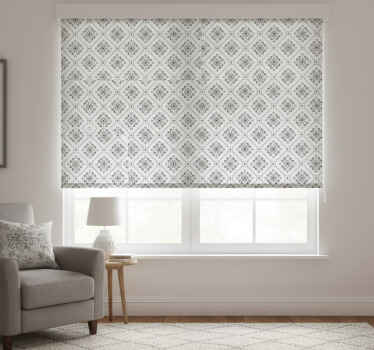 White window blind with classic gray mosaic pattern - TenStickers