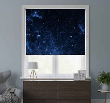 Black roller blind galaxy bedroom wall mural constellations - TenStickers