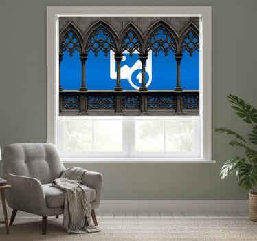 Black roller blind stone mural with frame - TenStickers