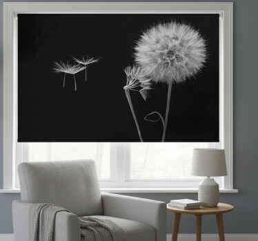 Black roller blind dandelion head wall mural - TenStickers