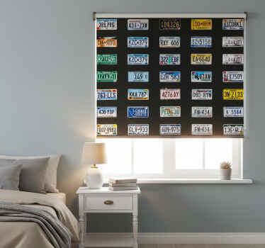 Black roller blind license plates - TenStickers