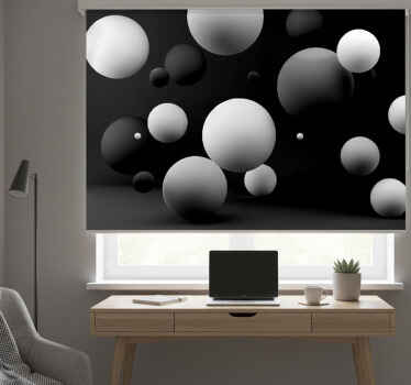 Black roller blind with white dots on black background - TenStickers