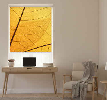 Store enrouleur jaune motif feuilles botaniques - TenStickers