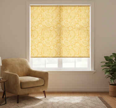 Yellow blind with arabic paisley design - TenStickers