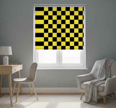 Yellow blind yellow and black checkerboard - TenStickers