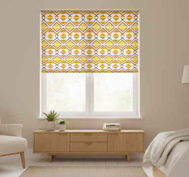Yellow blind with geometric graphic design - TenStickers