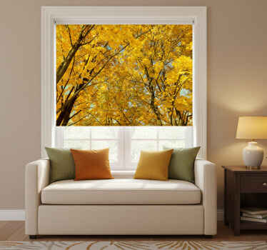 Store enrouleur jaune feuilles d'automne jaunes - TenStickers