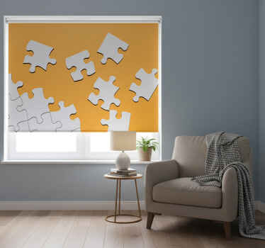 Yellow blind puzzle pieces wall mount - TenStickers