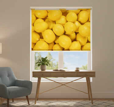 Yellow blind with lemon design - TenStickers