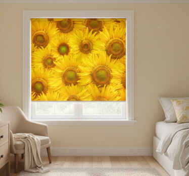 Yellow blind with sunflowers design - TenStickers