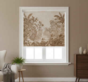 Beige blind tropical jungle views - TenStickers