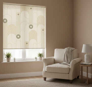 Beige blind with abstract beige lines design - TenStickers