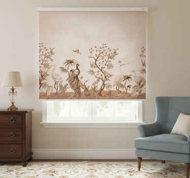 Beige blind vintage wildlife - TenStickers
